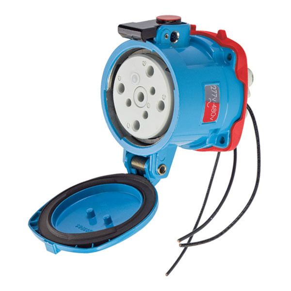 37-64047-263 - DS60 RECEPTACLE METAL BLUE SIZE 4 TYPE 3R 3P+N+G 60A 277/480 VAC 60 Hz +3 AUX